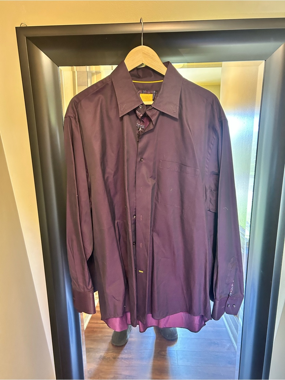 Robert Talbots Carmel Plum Button-Up Shirt with Paisley Trim